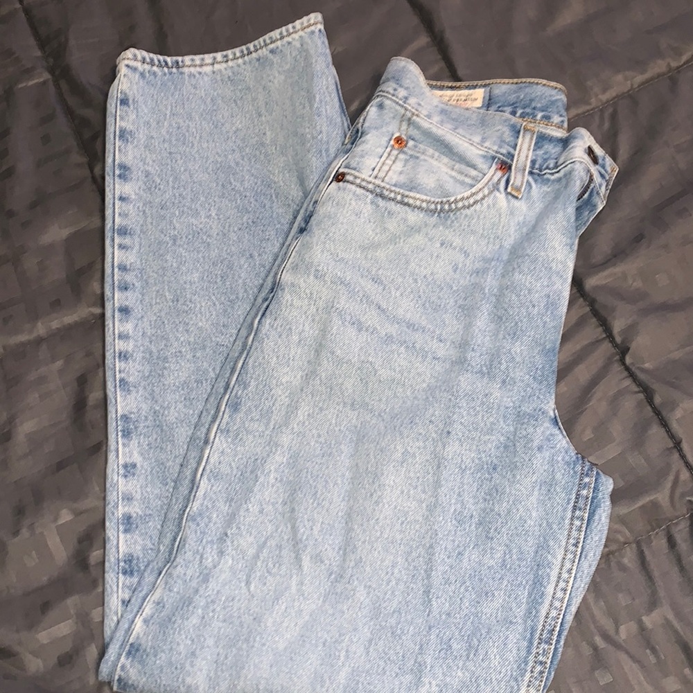 womens wide leg levi jeans sz 27/30